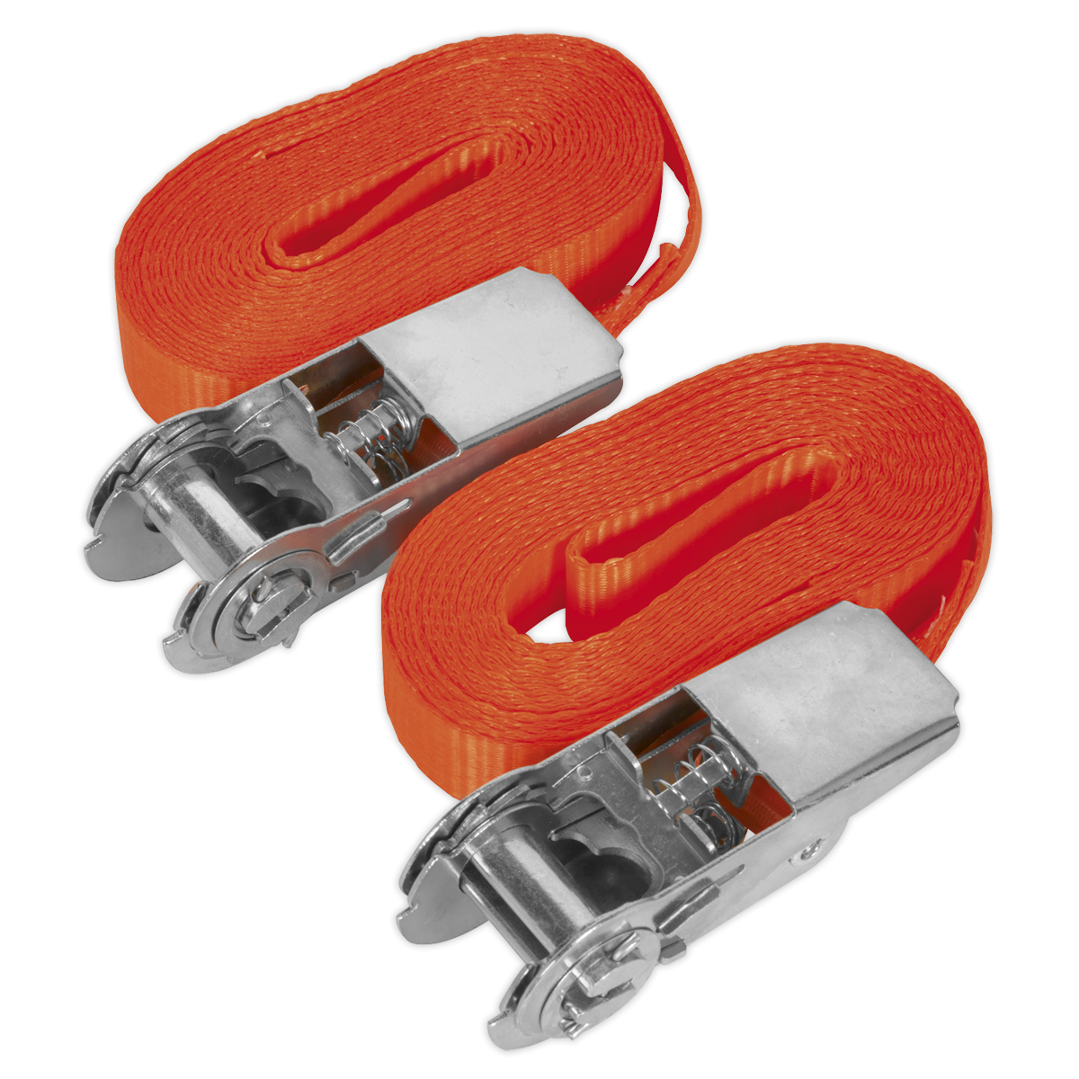 Self-Securing Ratchet Straps 25mm x 4.5m 800kg Breaking Strength - Pair TD08045E