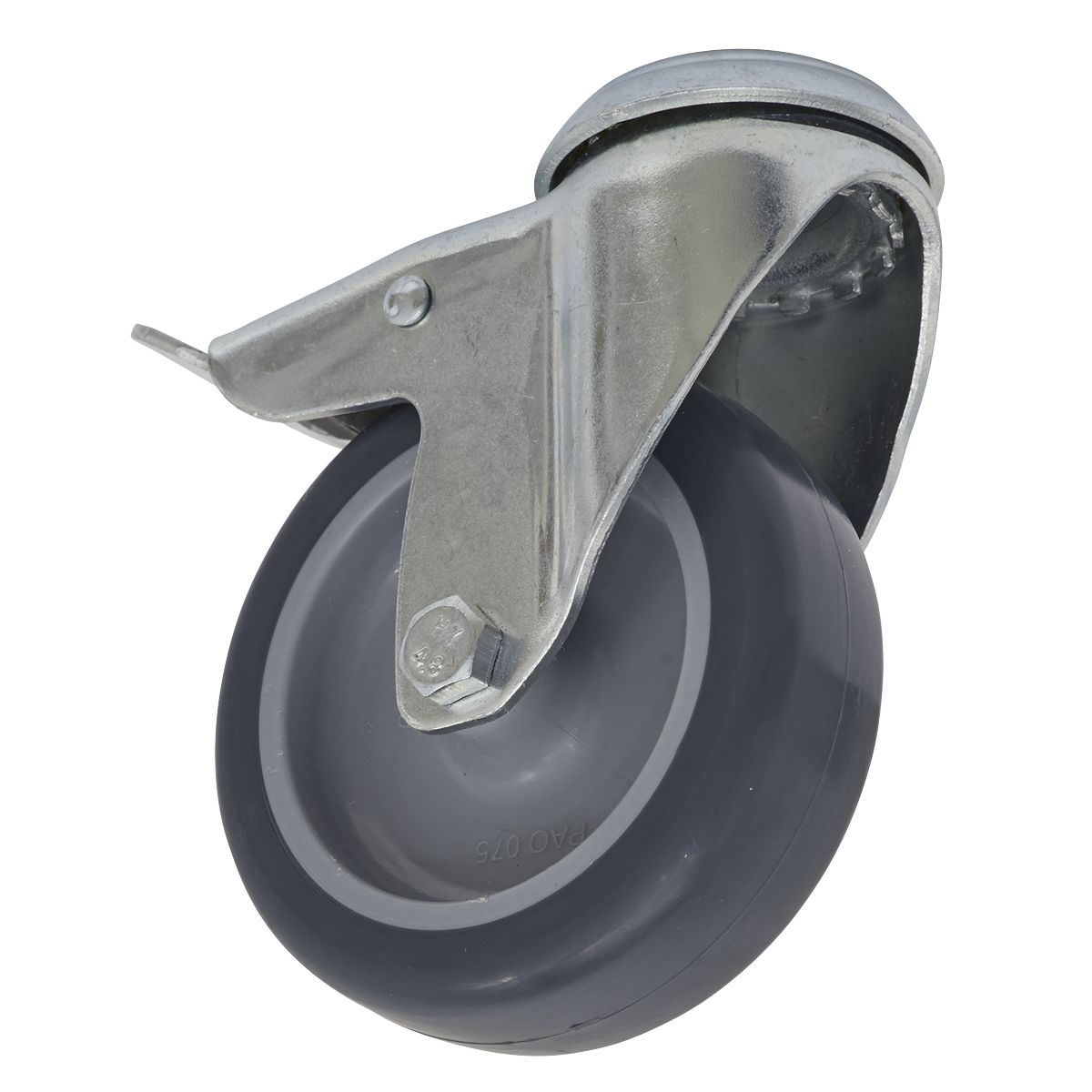 Castor Wheel Bolt Hole Swivel with Total Lock Ø75mm SCW275SBL