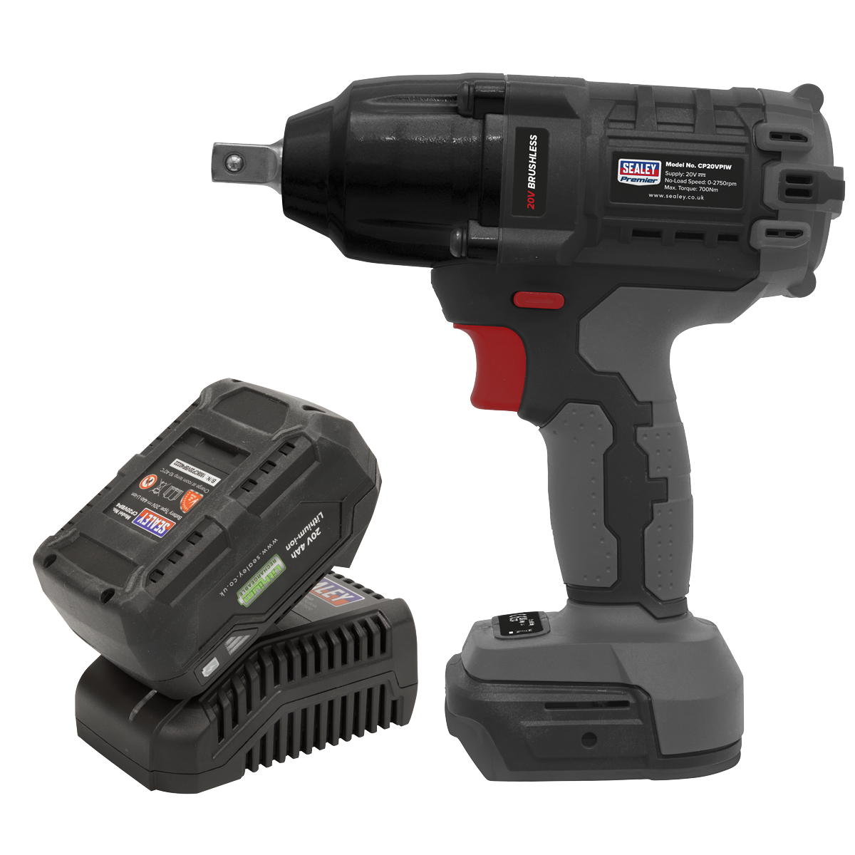 Brushless Impact Wrench Kit 1/2"Sq Drive 20V 4Ah SV20 Series CP20VPIWKIT1