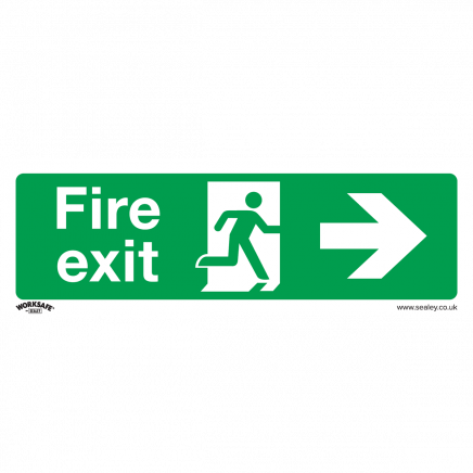 Safe Conditions Safety Sign - Fire Exit (Right) - Rigid Plastic SS24P1