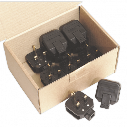 Black 13A heavy-Duty Plug Pack of 10 PL/13/3