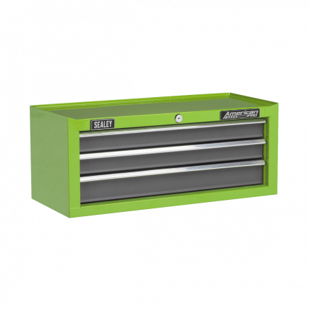 Mid-Box 3 Drawer with Ball-Bearing Slides - Hi-Vis Green/Grey AP22309BBHV