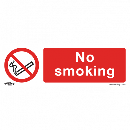 Prohibition Safety Sign - No Smoking - Self-Adhesive Vinyl - Pack of 10 SS13V10