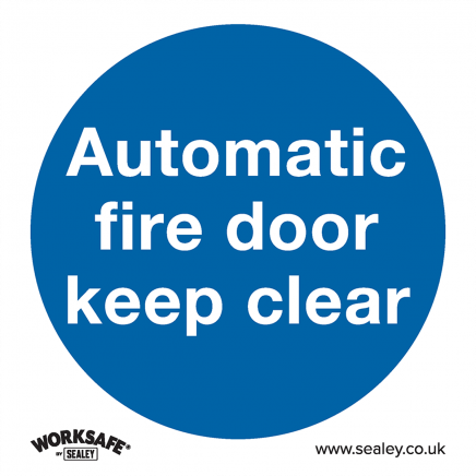 Mandatory Safety Sign - Automatic Fire Door Keep Clear - Rigid Plastic - Pack of 10 SS3P10