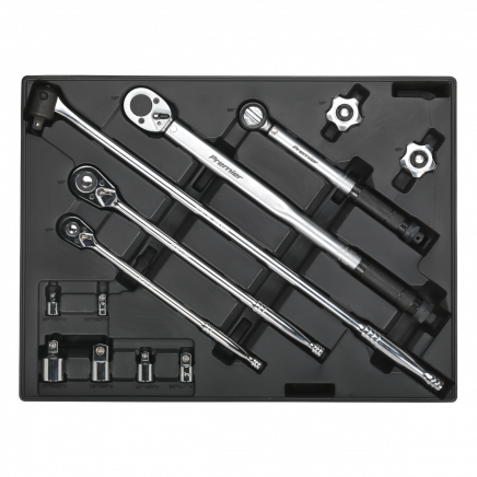 Tool Tray with Ratchet, Torque Wrench, Breaker Bar & Socket Adaptor Set 13pc TBT32
