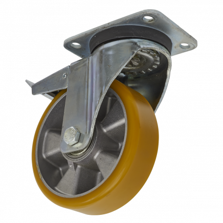 Castor Wheel Swivel Plate with Total Lock Ø160mm SCW5160SPL