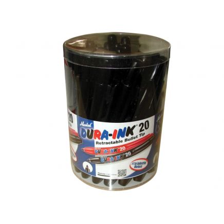 DURA-INK® 20 Retractable Marker - Black (Tub 24) MKL96577