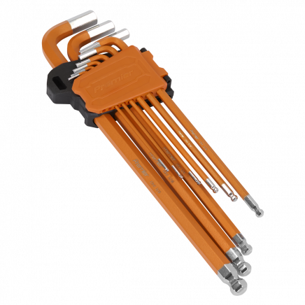 Hex Key Set Extra-Long Ball-End 9pc - Imperial AK7175