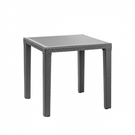 Dining Table Weather Resistant, Glass Top 80x80cm Anthracite DG207