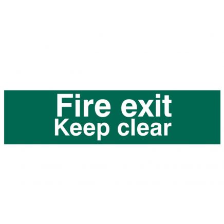 Fire Exit Keep Clear Text Only - PVC 200 x 50mm SCA5206