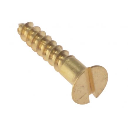 Wood Screws, Slotted, CSK, Brass