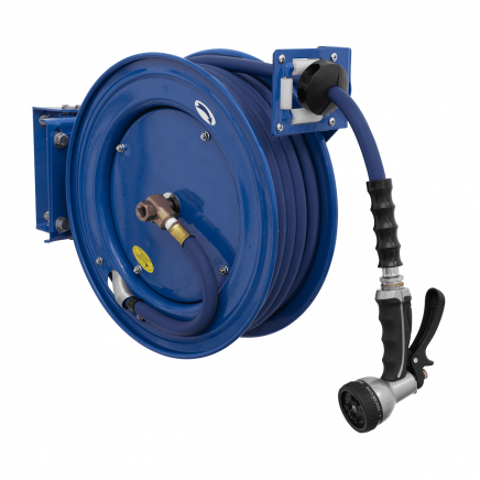 Heavy-Duty Retractable Water Hose Reel 15m Ø13mm ID Rubber Hose WHR1512
