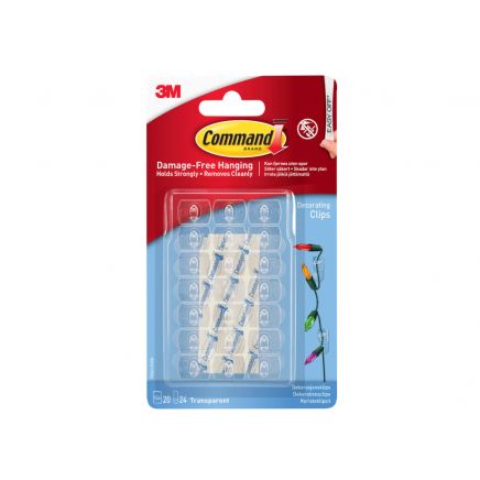 Clear Decorating Clips with Clear Strips (Pack 20) COM17026CLR