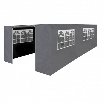 Dellonda Premium Side Walls/Doors/Windows for Gazebo/Marquee, Fits 3 x 6m Models - Grey DG157