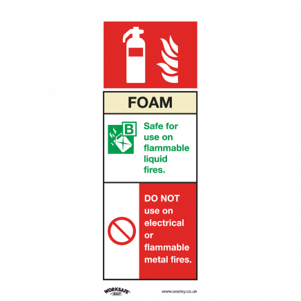Safe Conditions Safety Sign - Foam Fire Extinguisher - Rigid Plastic - Pack of 10 SS30P10