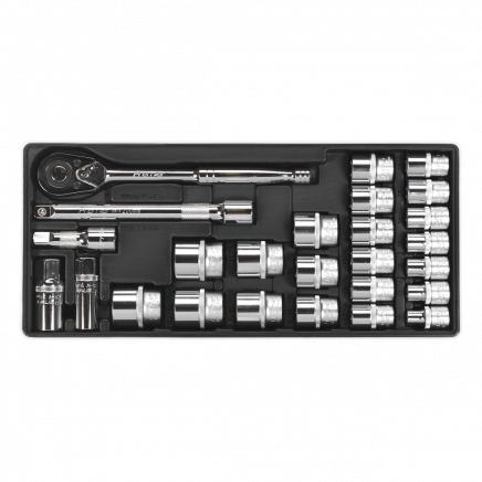 Tool Tray with Socket Set 26pc 1/2"Sq Drive TBT21