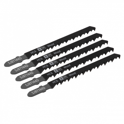 Jigsaw Blade General Wood 100mm 6tpi - Pack of 5 SJBT144D