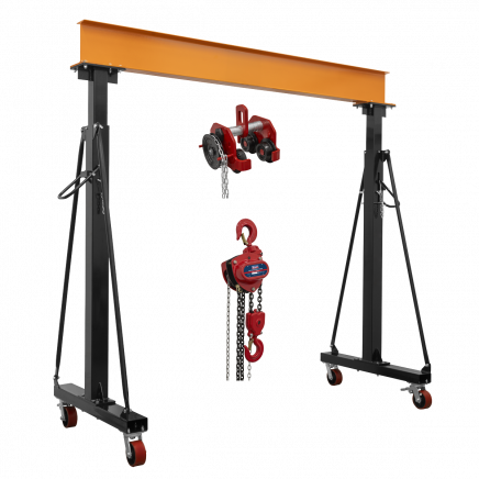 Portable Adjustable Gantry Frame with Geared Trolley & Hoist Combo 3 Tonne SG3000KITG
