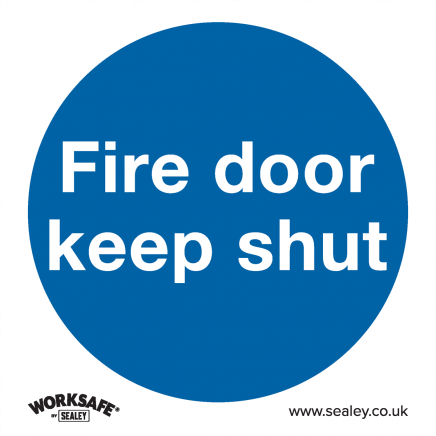 Mandatory Safety Sign - Fire Door Keep Shut - Rigid Plastic - Pack of 10 SS1P10