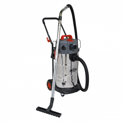 Vacuum Cleaner Industrial Dust-Free Wet/Dry 38L 1500W/230V Stainless Steel Drum M Class Filtration PC380M