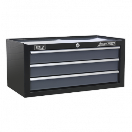 Mid-Box 3 Drawer with Ball-Bearing Slides - Black/Grey AP3503TB