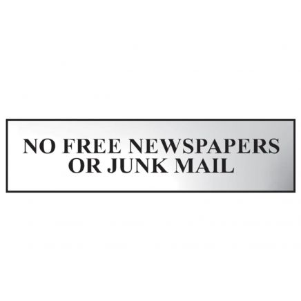 No Free Newspapers Or Junk Mail Sign