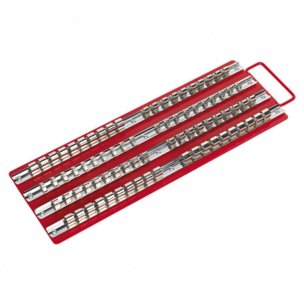 Socket Rail Tray Red 1/4", 3/8" & 1/2"Sq Drive AK271