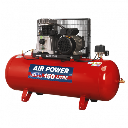 Air Compressor 150L Belt Drive 3hp with Cast Cylinders SAC2153B