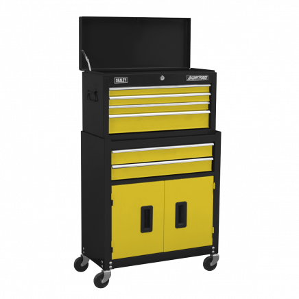 Topchest & Rollcab Combination 6 Drawer with Ball-Bearing Slides -Yellow AP22Y