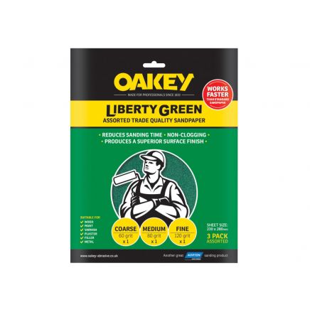 Liberty Green Aluminium Oxide Sheets 230 x 280mm Assorted (3) OAK84727
