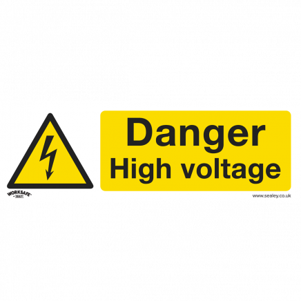 Warning Safety Sign - Danger High Voltage - Rigid Plastic SS48P1