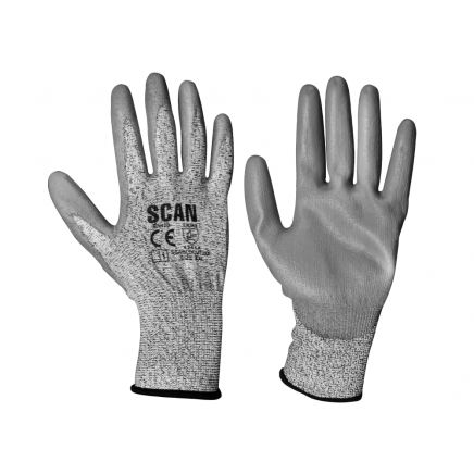 Grey PU Coated Cut 3 Gloves
