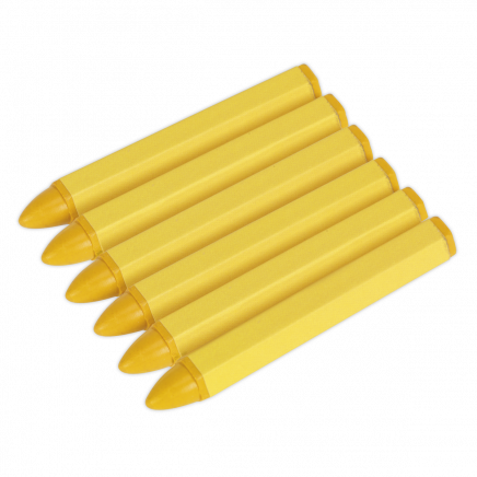 Tyre Marking Crayon - Yellow Pack of 6 TST14