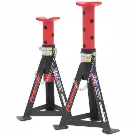 Axle Stands (Pair) 3 Tonne Capacity per Stand - Red AS3R