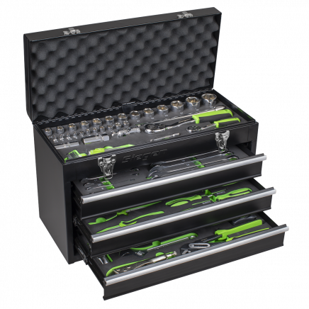 Portable Tool Chest 3 Drawer with 98pc Tool Kit S01266