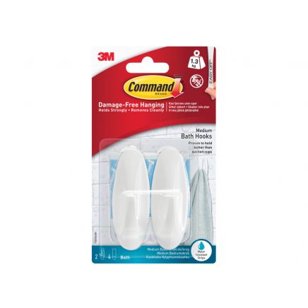 Medium Bathroom Hooks (Pack 2) COM17081B