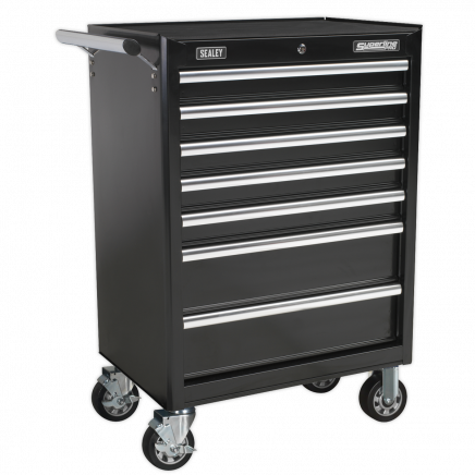 Rollcab 7 Drawer with Ball-Bearing Slides - Black AP33479B