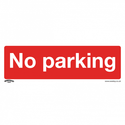 Prohibition Safety Sign - No Parking - Self-Adhesive Vinyl - Pack of 10 SS16V10