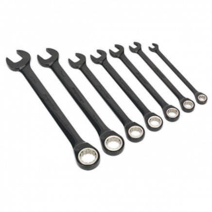 Combination Ratchet Spanner Set 7pc Black Series Metric AK7978