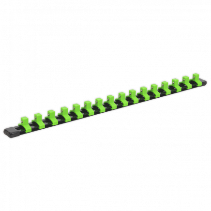 Socket Retaining Rail with 16 Clips 3/8"Sq Drive - Hi-Vis Green AK27053HV