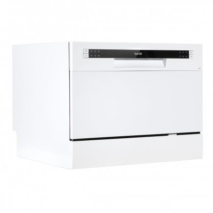 Baridi Compact Tabletop Dishwasher 6 Place Settings, 6 Programmes, Low Noise, 6.5L Cycle, Start Delay - White DH83
