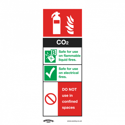 Safe Conditions Safety Sign - CO2 Fire Extinguisher - Self-Adhesive Vinyl SS21V1