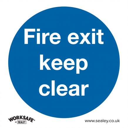 Mandatory Safety Sign - Fire Exit Keep Clear - Self-Adhesive Vinyl - Pack of 10 SS2V10