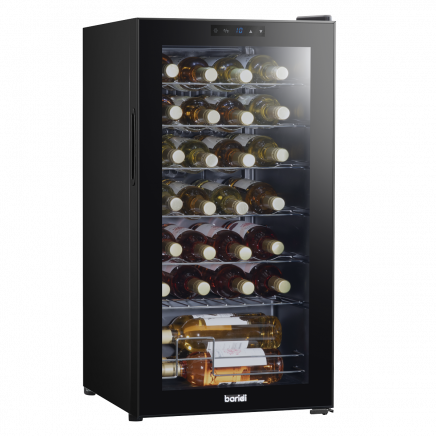 Baridi 28 Bottle Wine Fridge with Digital Touchscreen Controls & LED Light, Black - DH10 DH10