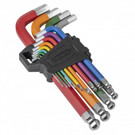 Jumbo Ball-End Hex Key Set 13pc Colour-Coded Anti-Slip AK7192