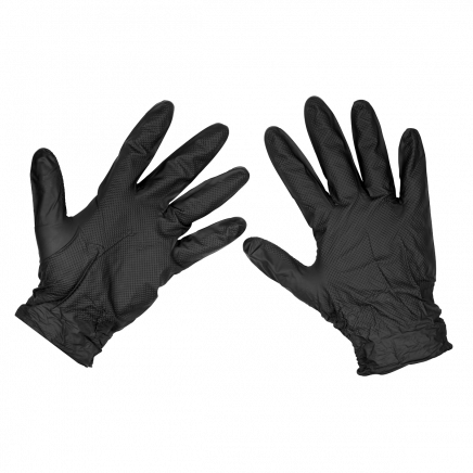 Black Diamond Grip Extra-Thick Nitrile Powder-Free Gloves Large - Pack of 50 SSP57L