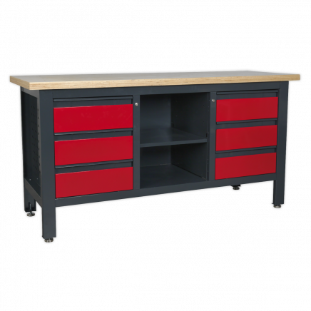Workstation with 6 Drawers & Open Storage AP1905D