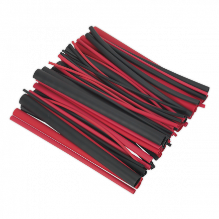 Heat Shrink Tubing Assortment 72pc Black & Red Adhesive Lined 200mm HSTAL72BR