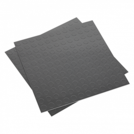 Vinyl Floor Tile with Peel & Stick Backing - Silver Coin Pack of 16 FT2S