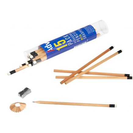 Hexagonal HB Pencils & Sharpener (Tub 15) ADVAPTUB15